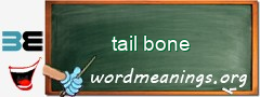 WordMeaning blackboard for tail bone